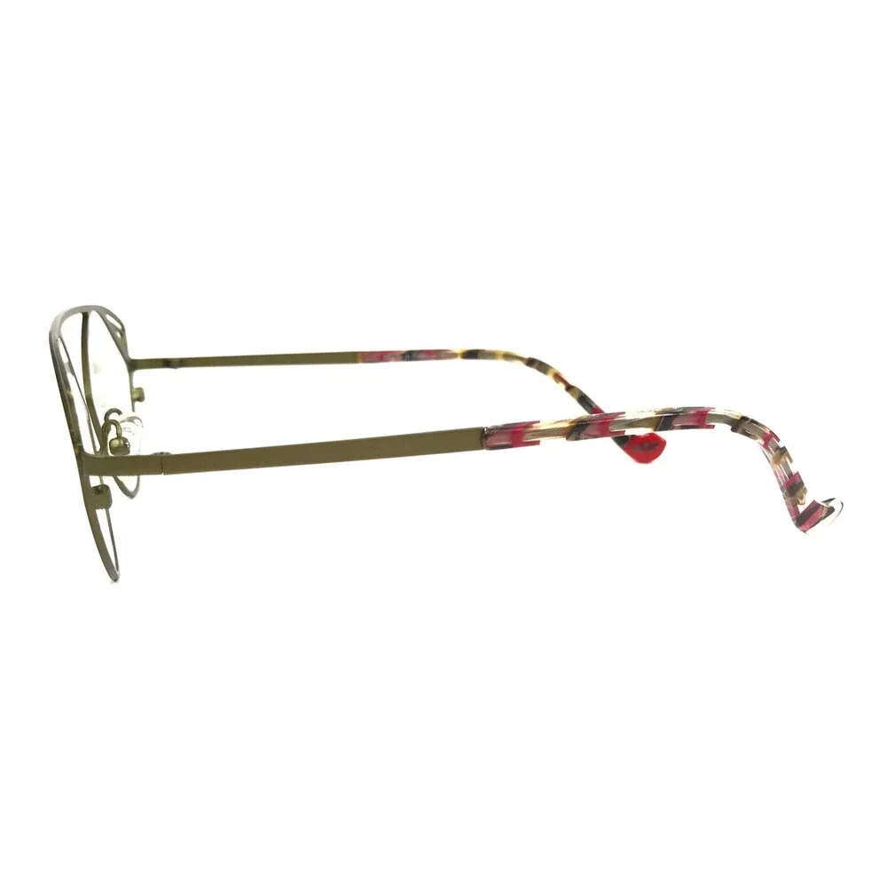 BOZ by J.F. Rey Eyeglasses Frames NIKI 3540 Red Khaki Green Wire Rim 55-15-140